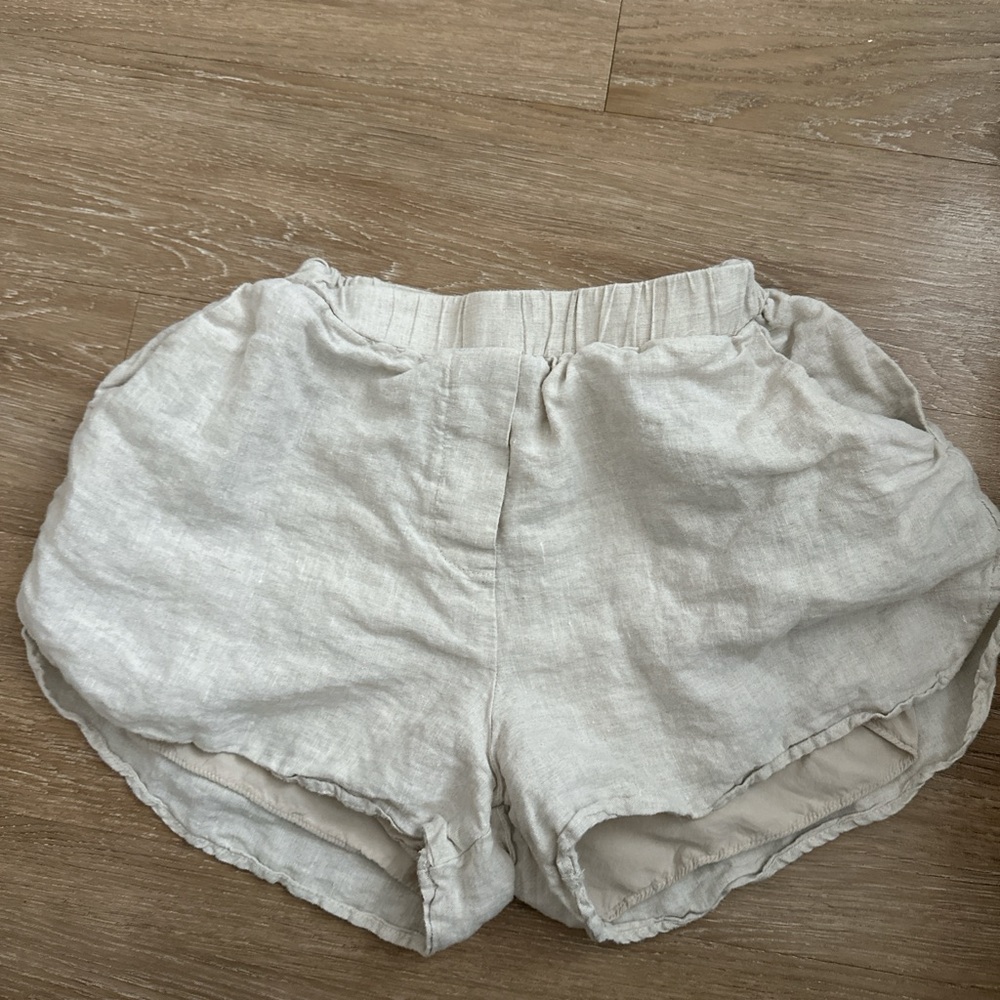DISSH Cream Linen Shorts